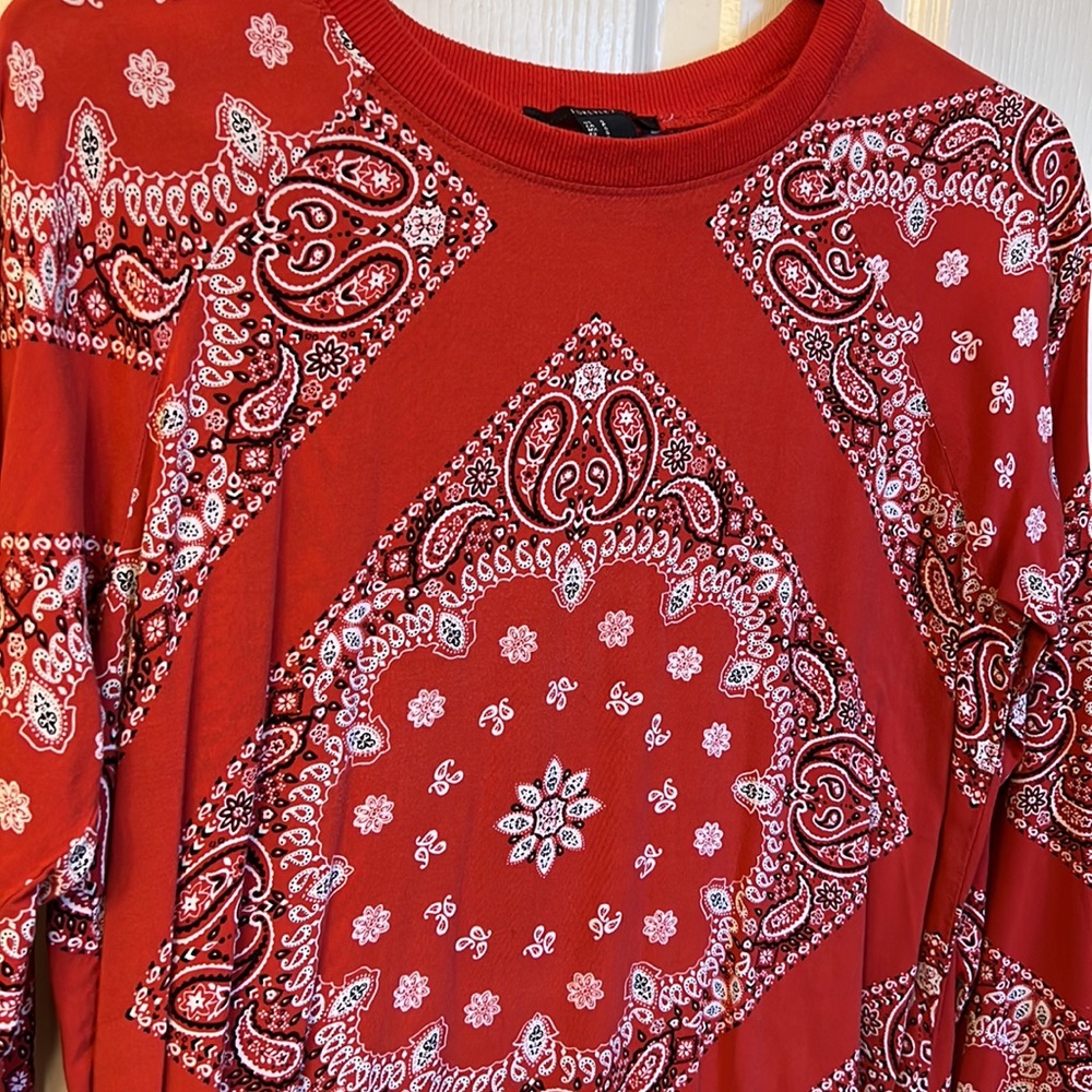 Red Paisley Bandana Style Pull Over / Shirt